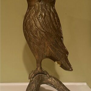 Elegant Bronze Owl Sculpture